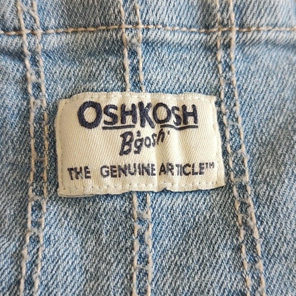 OshKosh B'gosh Blue Denim Dress with Floral Skirt - Picture 3 of 7